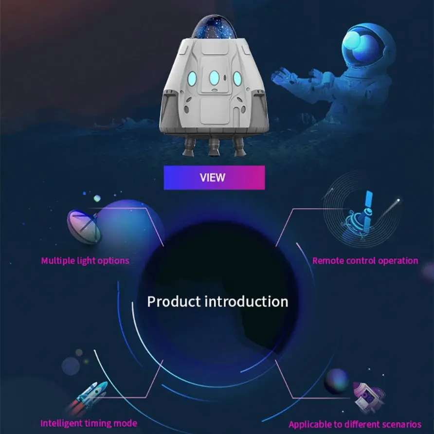 NEW Space Starry Projector Light Capsule Galaxy Star Beauty UFO Night Light Sky Nights Lamp For Bedroom Home Decorative