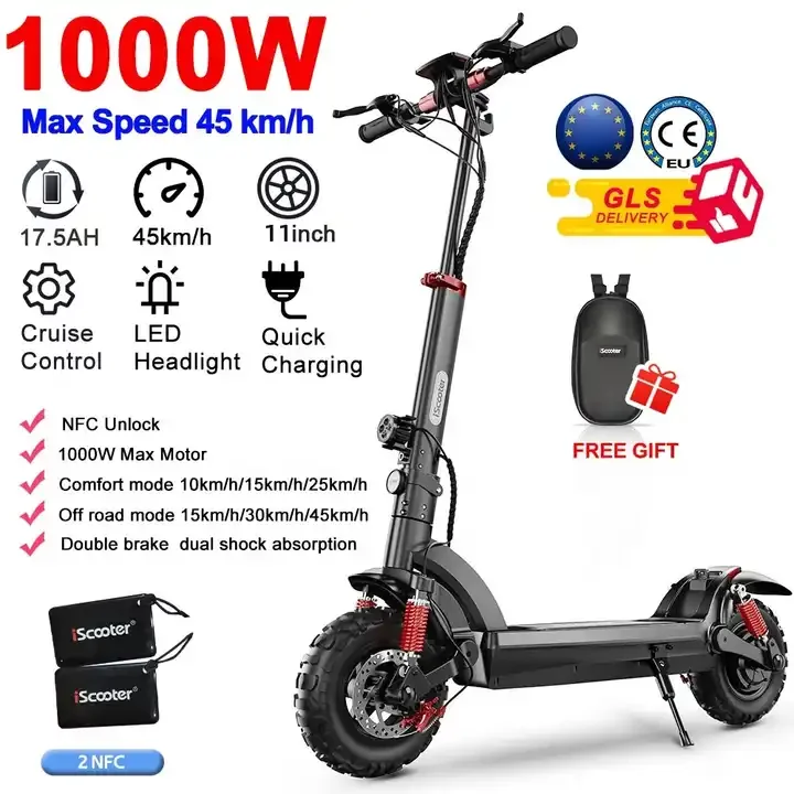hot selling iScooter iX6 1000W Off Road kick ski scooter high speed damping e scooter folding adults patinete electric scooters