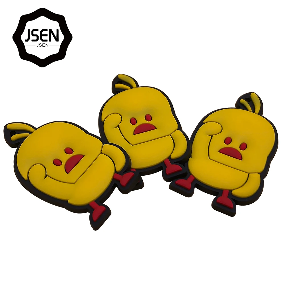 silicone/pvc kids  customized 3D cartoon logo rubber label  Eco-friendly rubber weaving label