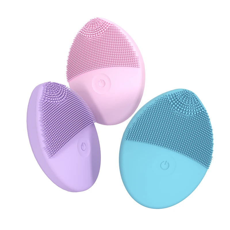 Portable Mini Waterproof Sonic Face Cleansing Washing Massage Brush Electric Silicone Facial Cleanser Brush