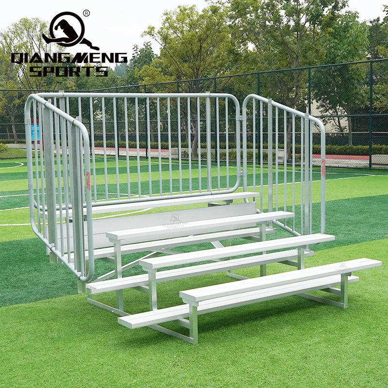 6 Rows of Aluminum Bleachers Outdoor Fixed Grandstand Seats with Guardrails aluminum bleachers seats