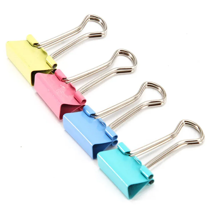 Universal office stationery colours 40pcs/box metal paper clip binder clip for office school