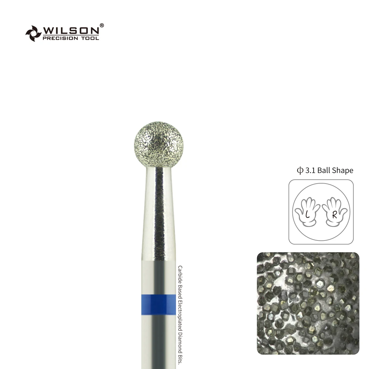 3.1mm Ball Shape  Professional bit new arrival  dental diamond bit Dental Bur/ Nail drill bits