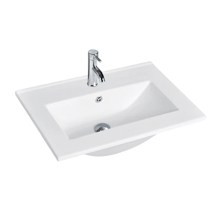 Wholesale rectangle shape high quality white under counter ceramic bathroom sinks art wash basin