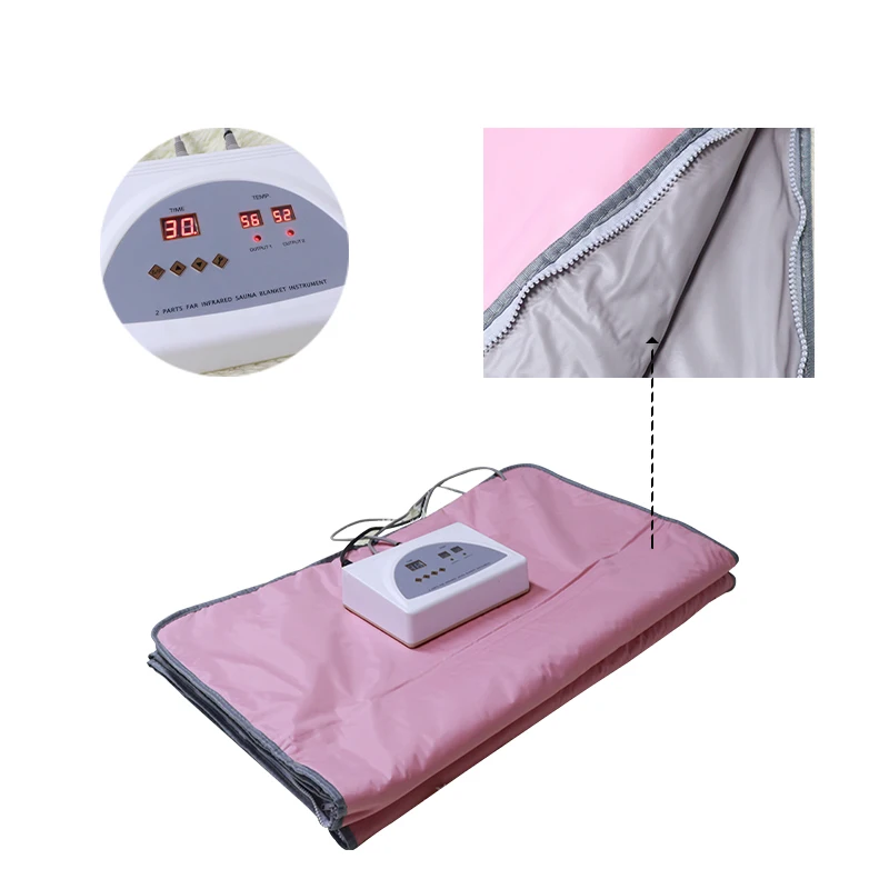 Guangyang Beauty infrared sauna blanket 2 zone weight loss detox with sleeve sauna blanket for slimming