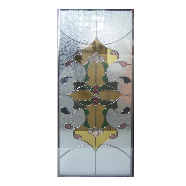 
New Design Black Images Double Tempered Palette Art Wrought Iron Door Glass 
