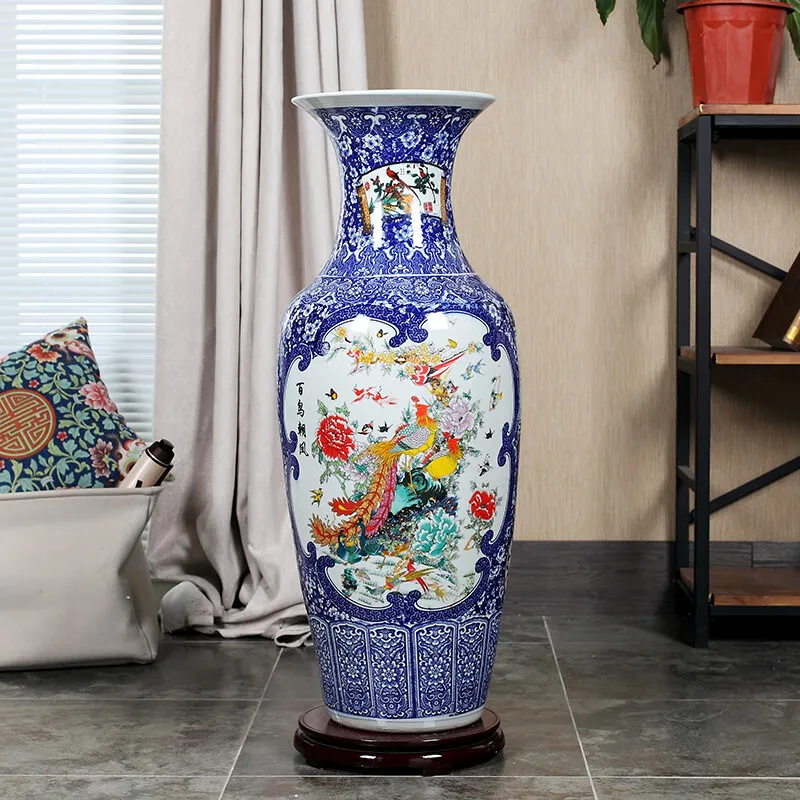 Factory Sale China Ceramic Vase  Large Flower Vase Luxury Ceramic Porcelain  Vases Set For Hotel Living Room Decor