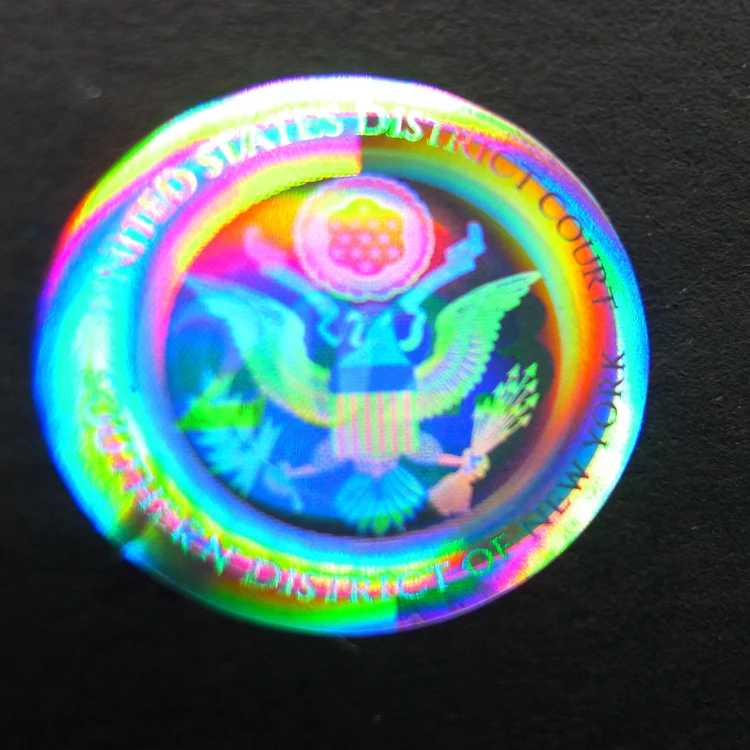 Custom Adhesive Printing 3D Anti-Fake Logo Foil Stickers Labels