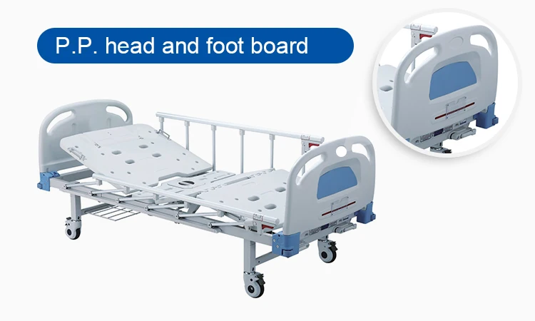 KY215S-32 medical double side rail beds for bedridden paralytic patient Double rocker Manual Care hospital bed with bed toilet