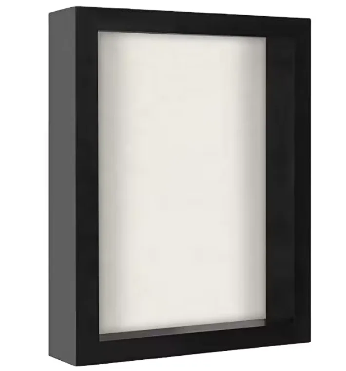 New 2024 black white wood Shadow box photo frame A4 size picture frame for home decor tabletop display