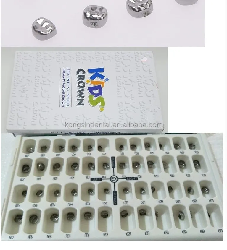 Dental Stainless steel Kids Primary Molar Crown