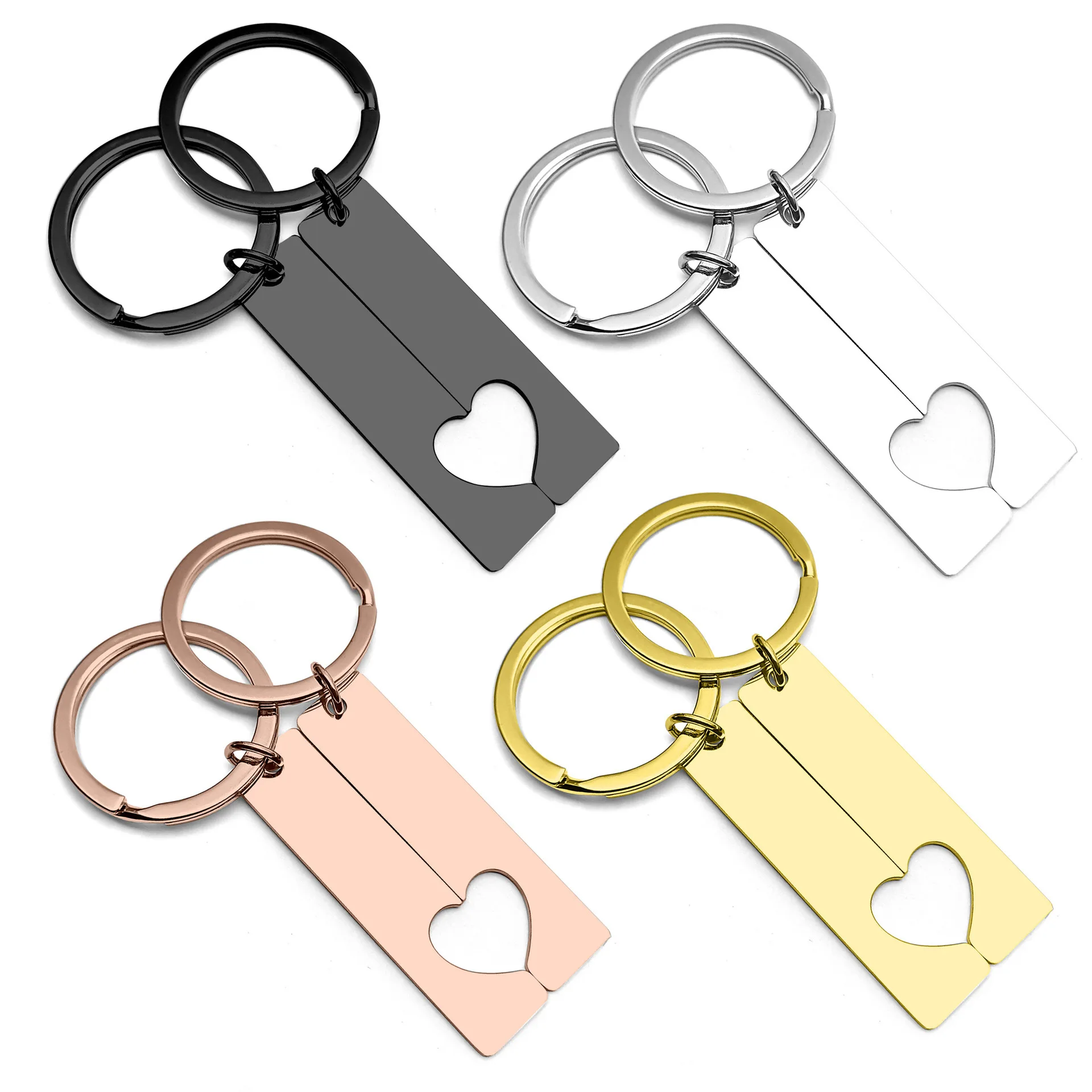 Wholesale Family Drive Safe Car Blank Rectangle Key Chain New Style Stainless Steel Keychain Creative DIY Engraved LOGO