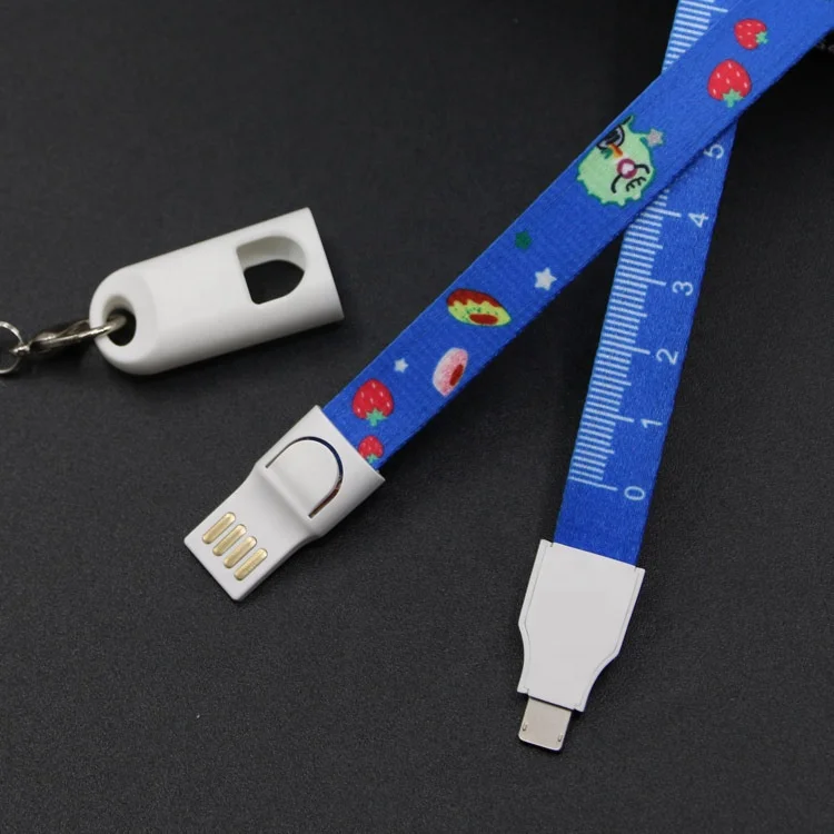 
New Product ideas 2021 Wholesale Custom Printed Multi Data Line Charging Lanyard USB Data Mobile Charging Printer Cable 