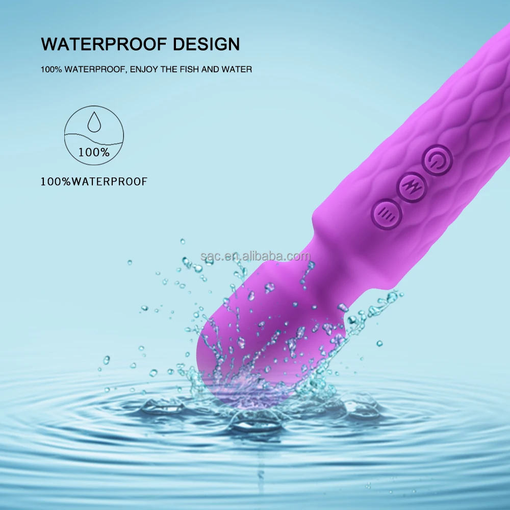 SacKnove 8 Speed 20 Frequency Powerful Usb Mini Silicone Vibrating Body Massager Dildo Sex Toy AV Stick Wand Vibrator For Women