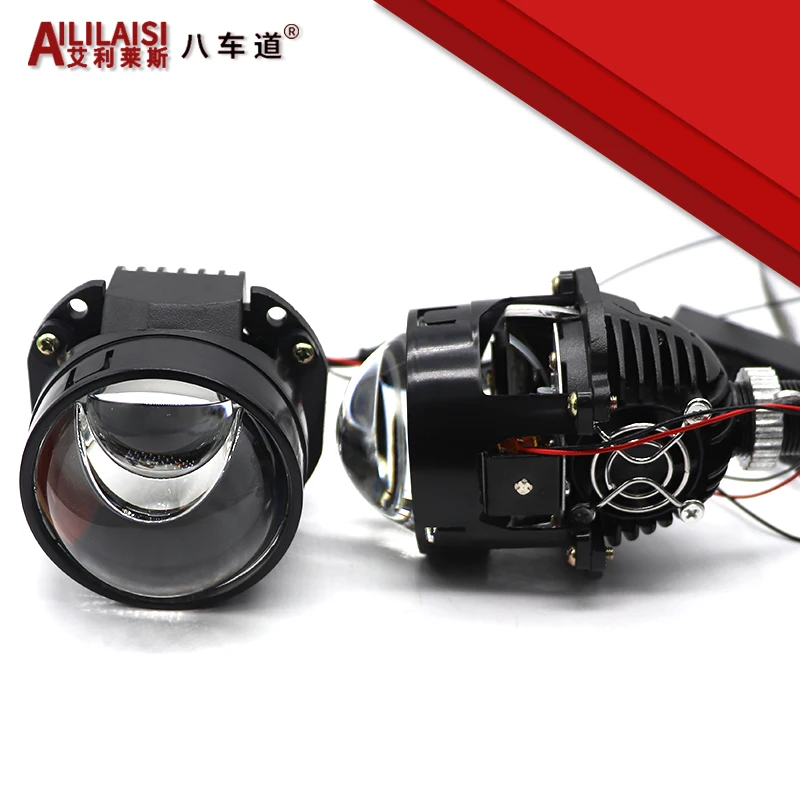 Car 12V 2.5-Inch Led Projector Bifocal Lens Headlight Laser In Matrix Non-destructive Universal H4 H7 9005 9006 6000K Upgrade