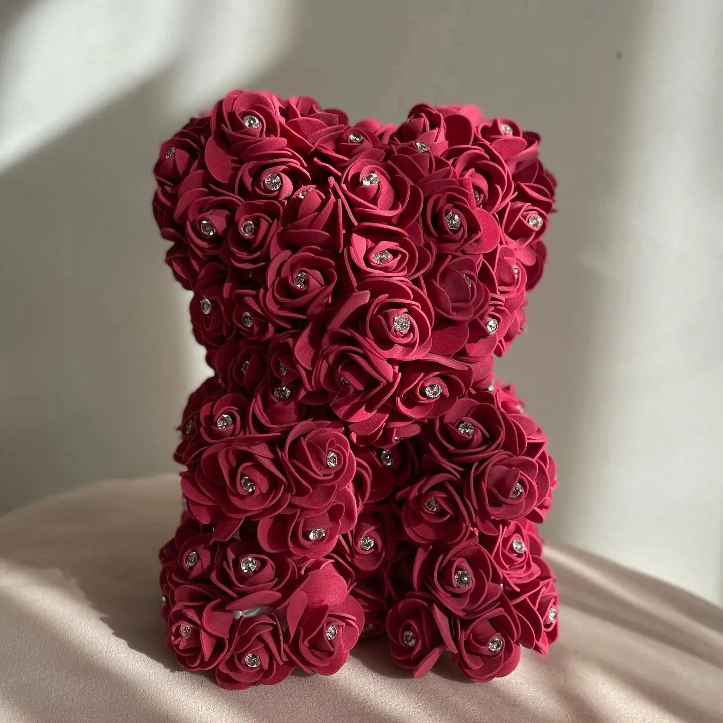 Competitive Price Mixed Color 25cm Forever Diamonds Teddy Rose Bears With Gift Box Fast Delivery Shipping