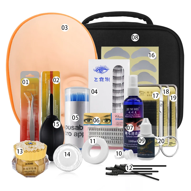Wholesale Eyelash-Extension Practice Training Kit Mannequin False Eyelash Grafting Tool Set