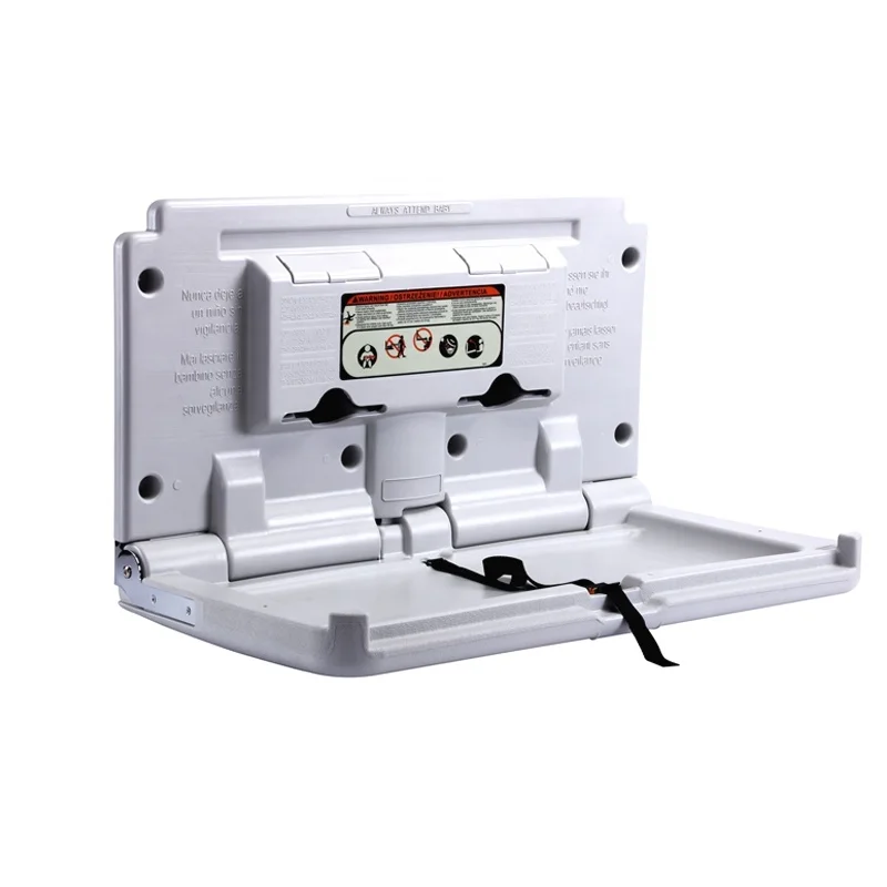 Wall Mounted Restroom Light Grey Diaper Changer Horizontal Durable Baby Changing With Loading Weight 100KGS ASTM CE Standard