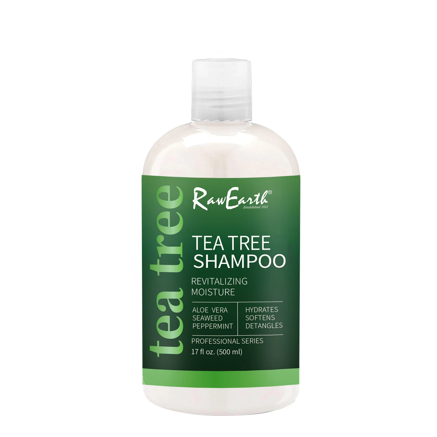 Raw Earth  Extra Strength Refreshing Scalp Teatree Shampoo Invigorating Scalp Shampoo with Tea Tree and Peppermint Oil
