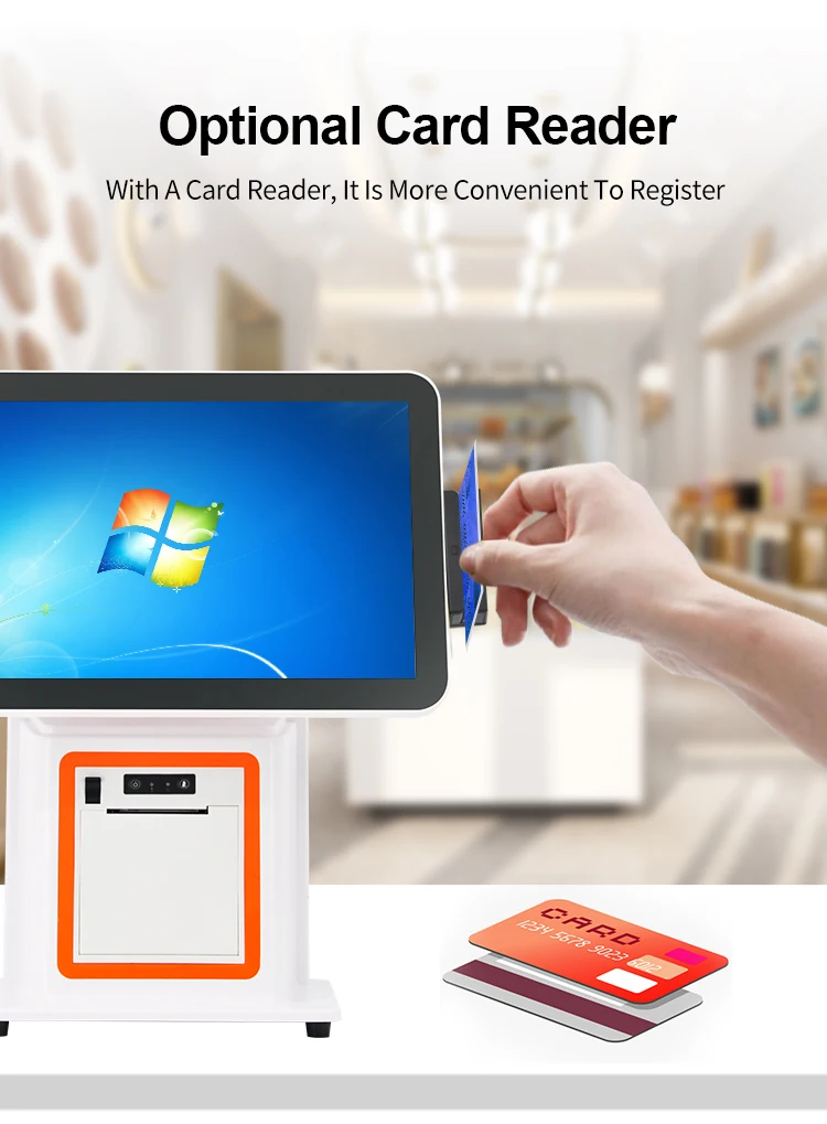 JSJ1200 Windows Android All In One Single Screen Touch Cash Register Billing Terminal Machine Point Of Sale Pos Systems