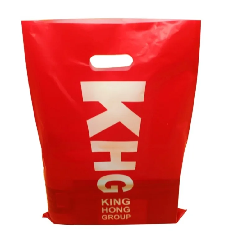 Термоизолированный полиэтиленовый пакет с вырезанными пластиковыми ручками и логотипами для