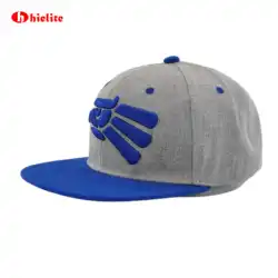 Snapback Caps 6 Panels Fashionable High Quality Wholesale Customized Three Styles Grey Cotton Logo Flat Brim Sports Caps