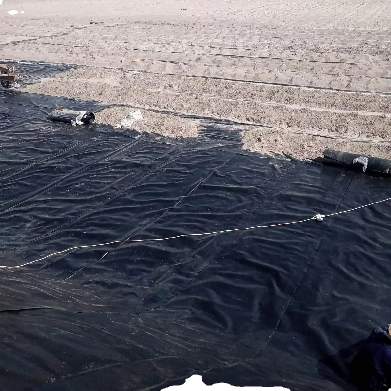 Factory supply swimming pool fish and shrimp farm HDPE/LDPE blue geomembrane with ISO certification