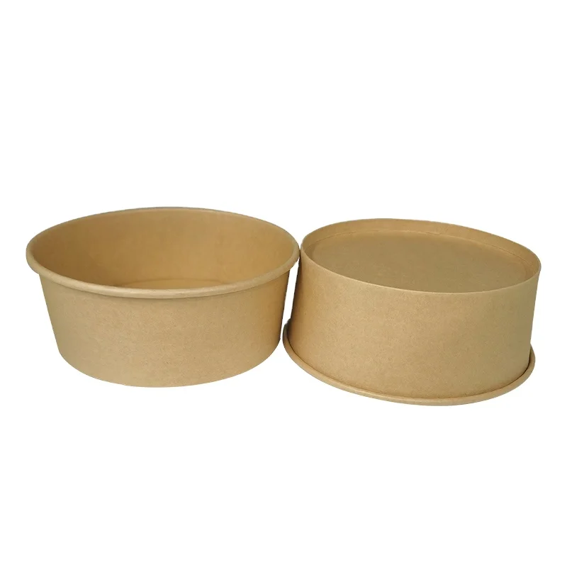 OEM/ODM disposable 16oz 26oz 32oz 36oz 42oz 48oz pe/pla coating kraft paper salad soup cup bowl with lid