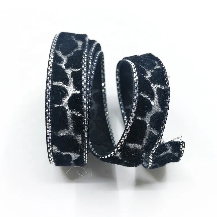 Custom Velvet Ribbon With Embossed Logo Pattern Ribbon