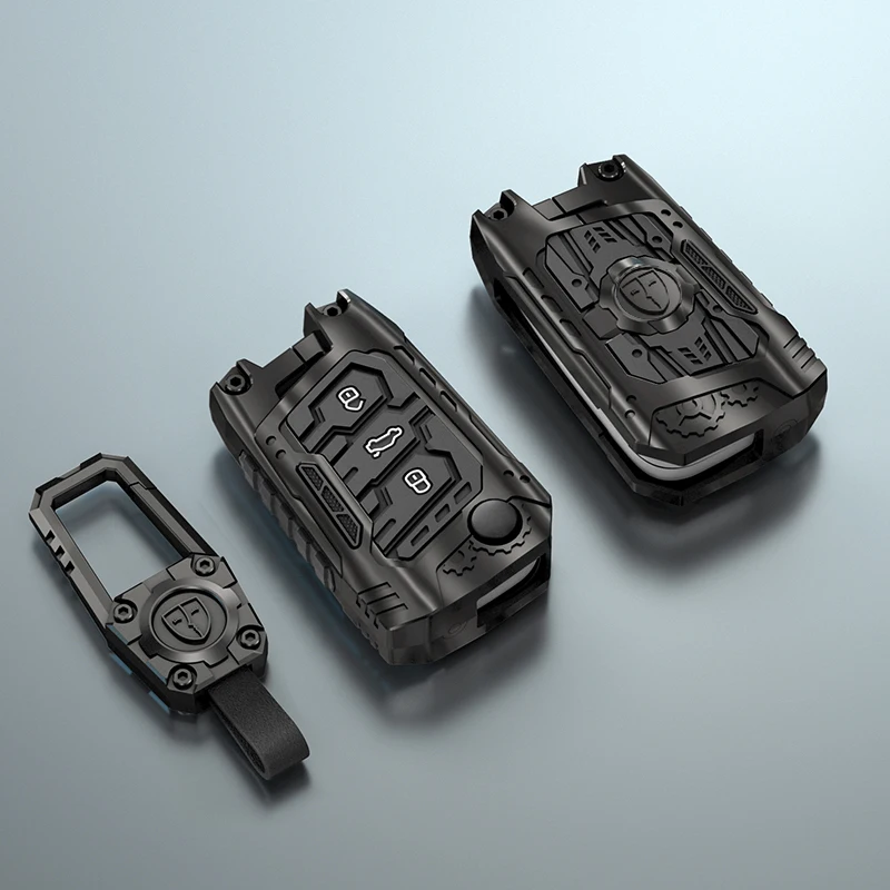 Zinc alloy silica gel smart car key case flip key cover for VW volkswagen Tiguan jetta sedan remote keychain accessories