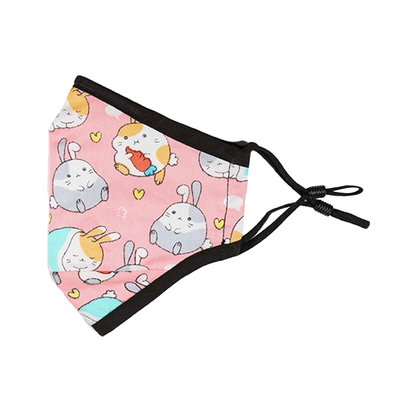 wholesale fashion pm2.5 dust face mask cotton mask for children kid printed cartoon patterns washable reusable cotton masks