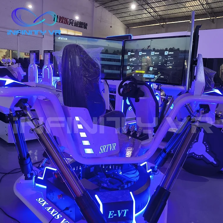 Popular 1 Player Driving Simulator Car 6 Dof 3 Screen Racing Game Dynamic Motion Platform Gaming Machine Racing Car