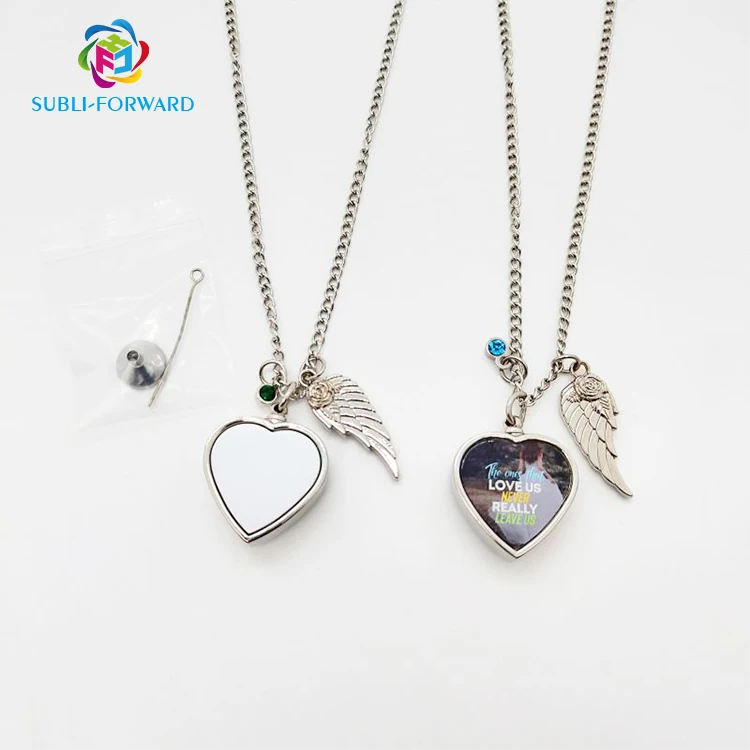 Subli-forward Custom Love Memorial Urn Cremation Jewelry Sublimation Blank  Photo Picture Pendant Necklace