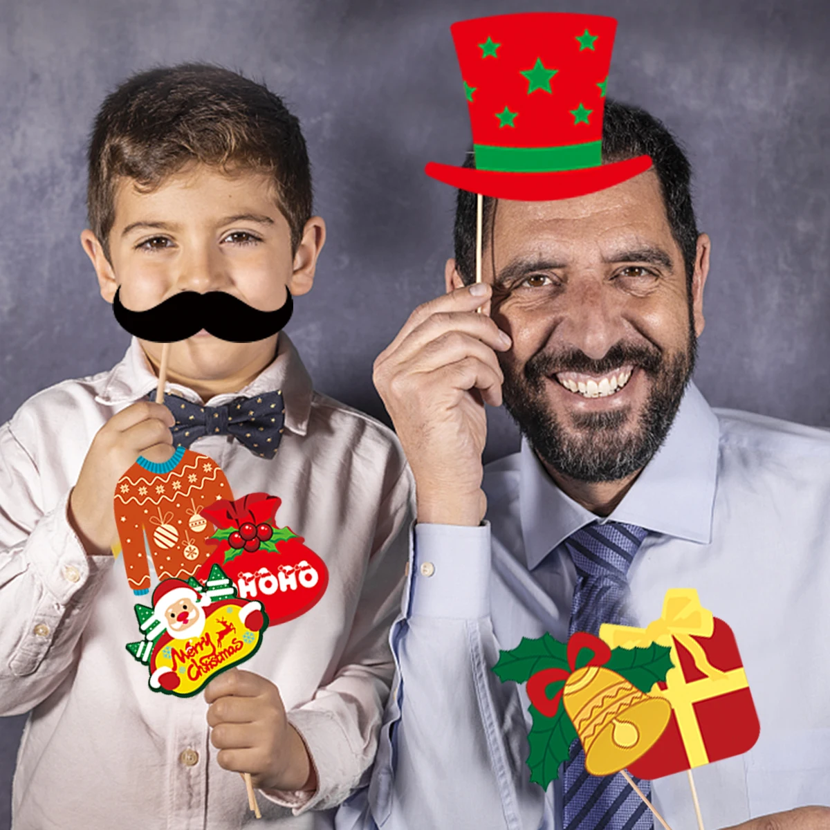 Amazon hot sale Christmas Ornament baby photo props geometric photo props with Santa Claus  Magic Hat christmas decoration