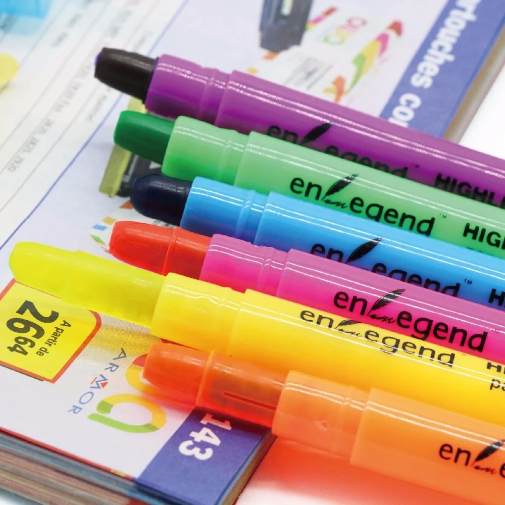 Hot Sale Solid Fluorescent Colorful Gift Wax Crayon Gel Highlighter Pen