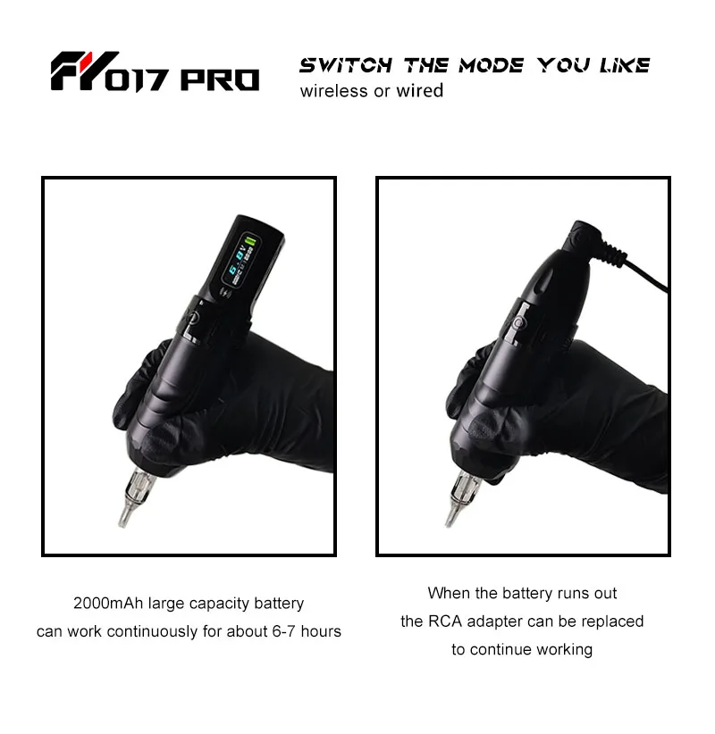 Dual-Color screen battery Professional Wireless Cartridge Tattoo Pen Tattoo Machine Tattoo Gun