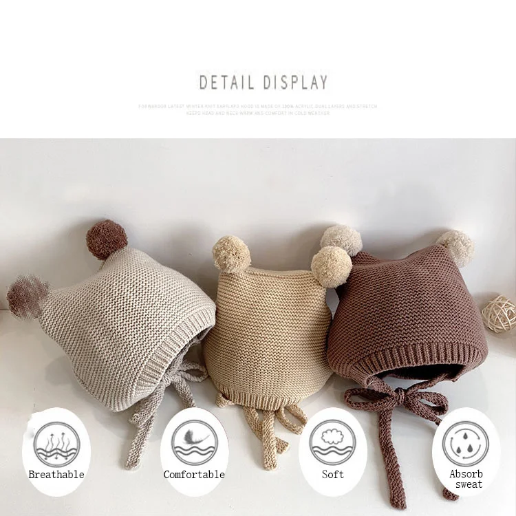 ALLCH RTS Winter Beanie Hat Earflap Cute Warm Cap for Boys Girls Baby Hats&caps for Baby Kids Toddler Infant Newborn Unisex