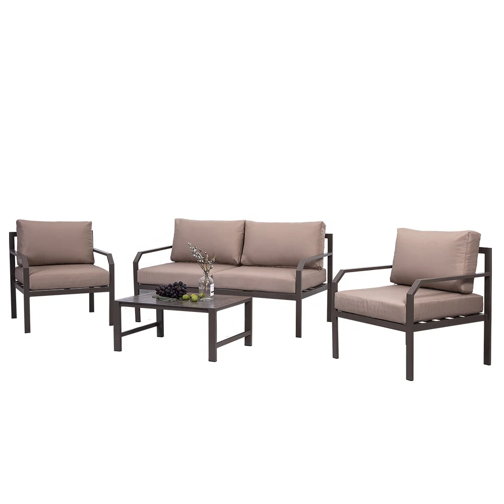 
Alu Cushion Outdoor Lounge Couch Furniture 4 Piece Patio Set for Hotel Restaurant Garden 