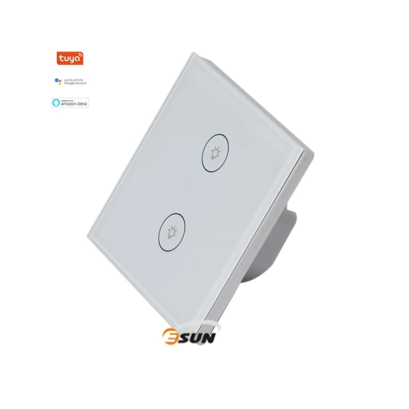 Smart home wall switch need neutral wire live wire Tuya eu uk standard 1 2 3 gang office home light button smart switch