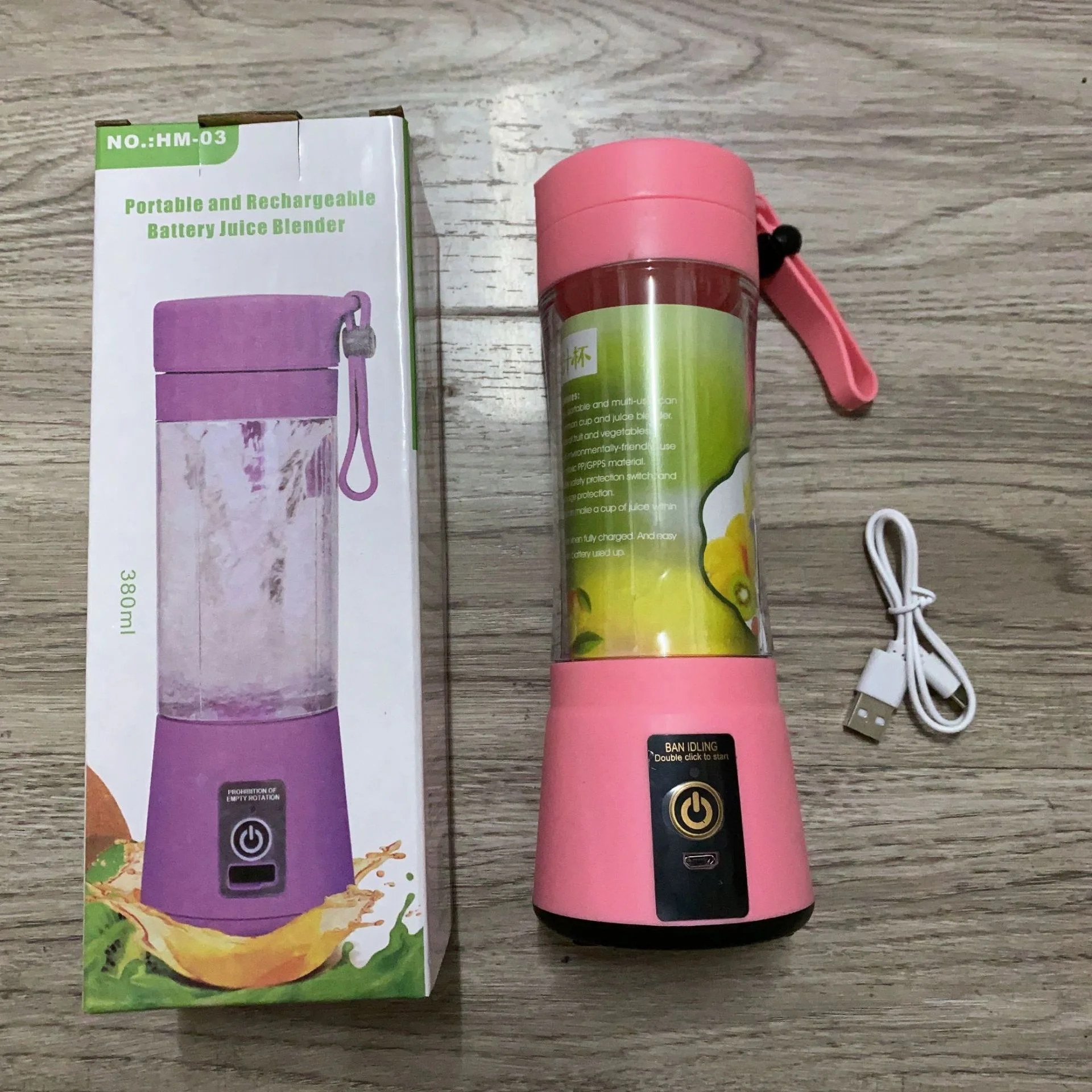 Custom logo electric mini Ice bottle blender home USB 6 blades juicer cup machine portable fruit juice blenders fruit tools