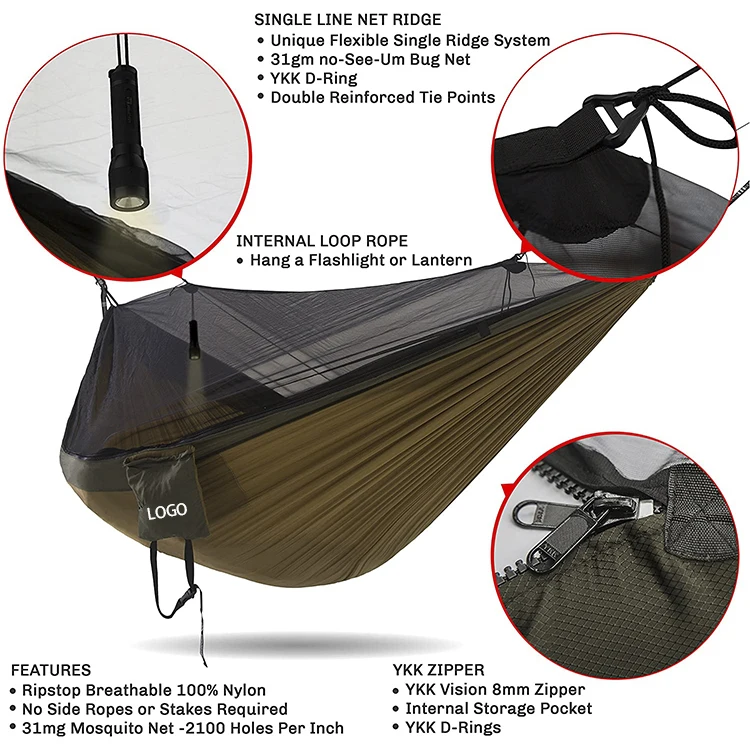 Hot Selling Outdoor Portable Parachute Nylon Camping Hammok/hamock/hamak/hammock with Tree Strap