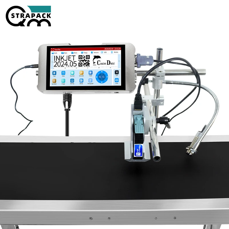 QMSTRAPACK Easy Inkjet coder machine production date marking printer online inkjet coding machine