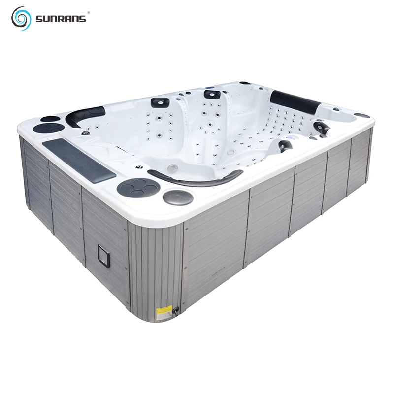 Sunrans large capacity 3.8m hottub outdoor spa pool 10 persons whirlpool massage hot tub with smart balboa system