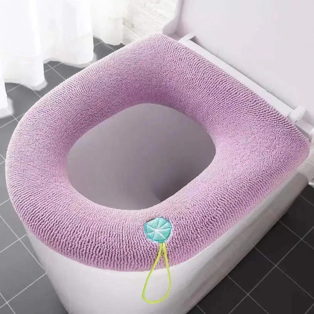 Wholesale Toilet Seat Cover Thicken Closestool Mat Knitted Seat Cushion Washable O-shape Pad Bidet Cover Bathroom Accessories