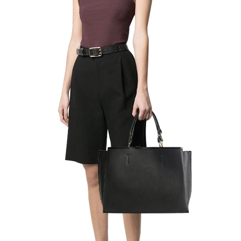 Alibaba wholesale pu leather bag classy designers customized large capacity business style tote bag