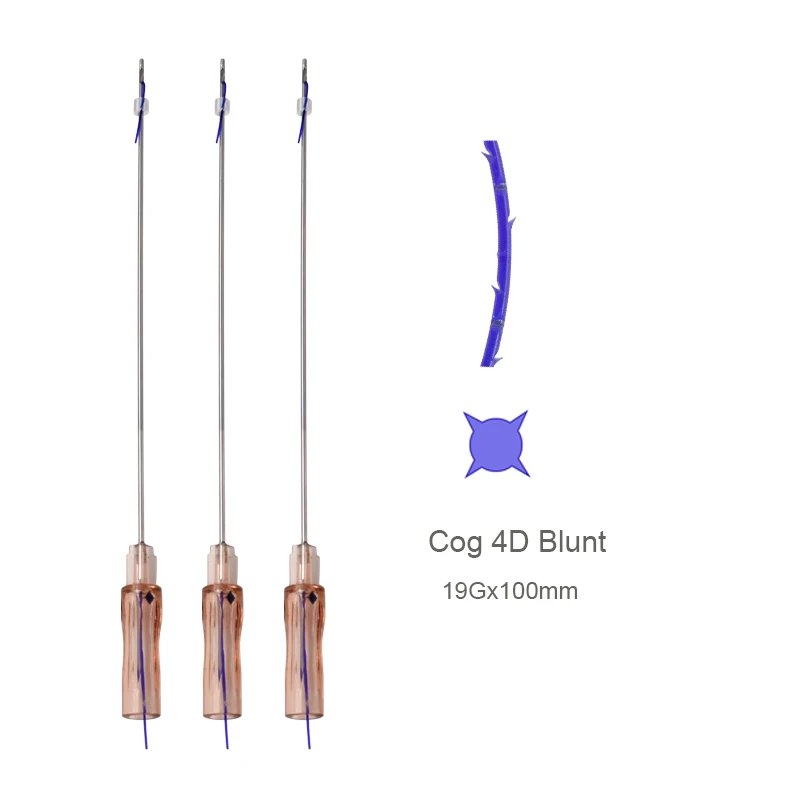 De Hilo For Beauty Lifting Pdo /Pcl  21g 60mm 100mm 4D L Blunt Cannula Needle Cog Pdo Thread