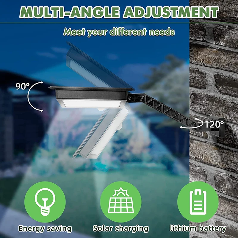 Solar Lights Outdoor 138 LEDs Waterproof 4 Mode Solar Flood Light with Remote Control Security Motion Sensor Light