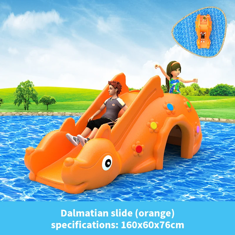 Spotted Dog Shape Kids Residential Plastic Outdoor Slide Toddler Cute Play Set Children Plastic Outdoor Playground Equipment