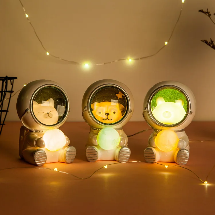 Vofull Portable Kids Guardian Gift Cute Night Light Projector Sea Epoxy Resin Dog Bear Cat Night Light