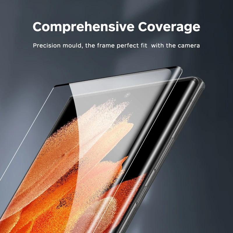 Wholesale 3D Big Curved Clear Transparent Tempered Glass Screen Protector for Samsung Galaxy S22 Ultra